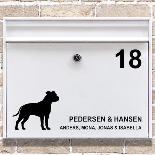 Brevlåda stickers Staffordshire bullterrier siluett