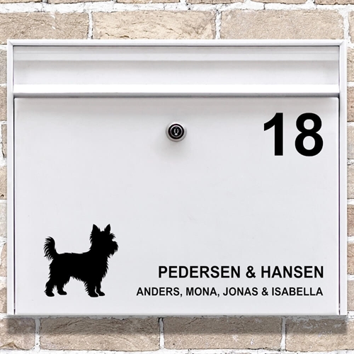 Brevlåda stickers Yorkshire terrier siluett
