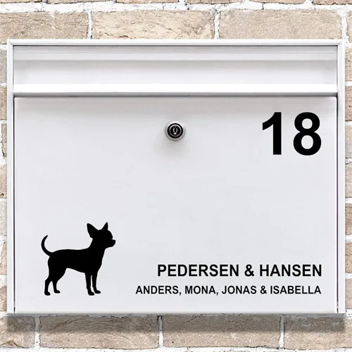 Brevlåda stickers Chihauhau siluett