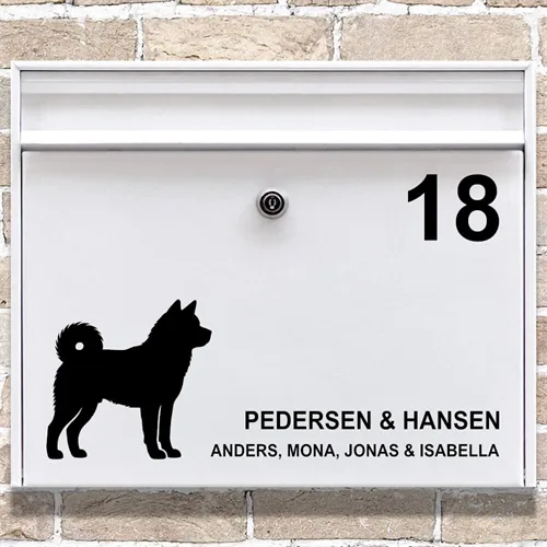 Brevlåda stickers Akita siluett