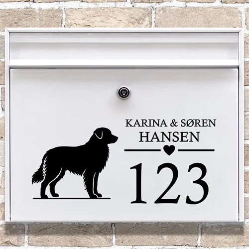 Brevlåda stickers med siluett av australisk herdehund