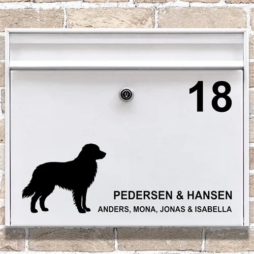 Brevlåda stickers Australian Shepherd silhuett