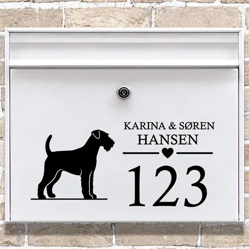 Brevlåda stickers med airedaleterrier-silhuett