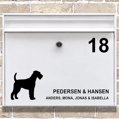 Brevlåda stickers Airedaleterrier silhuett