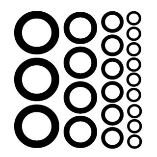 Väggdekor med 22 grafiska ringar