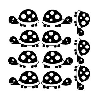 Sköldpaddor - 11 st. - Väggdekor