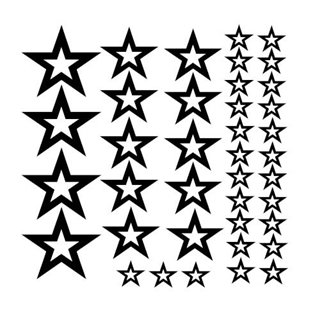 Väggdekorark med 39 stjärnor