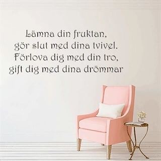 Lämna din fruktan - Väggdekor