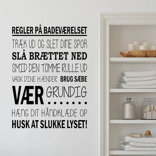 Badrumsregler - Väggdekor