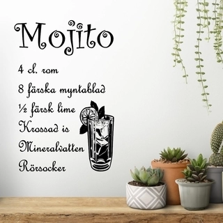 Väggdekor med klassiskt Mojito-recept