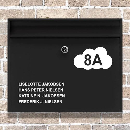 Brevlåde sticker med prickar på rad