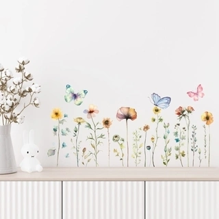 Akvarell blommor väggdekor