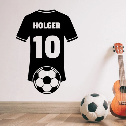 Fotbollsspelaretröja Wallsticker med fotboll och namn