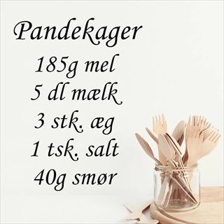 Recept på pannkakor - väggdekor