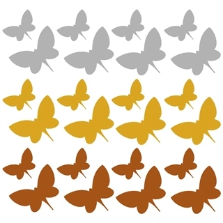Multicolor Koppar,Silver,Guld - Fjärilar Väggdekor