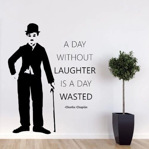 Wallstickers med text A Day Without Laughter