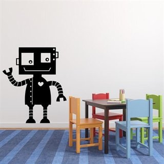 Robot-wallsticker med ett stort leende och hjärta