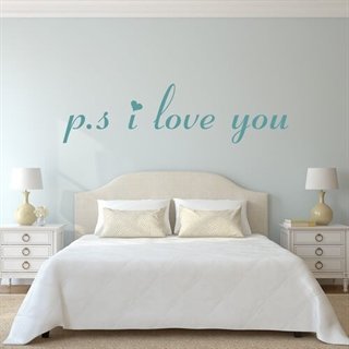 Wallstickers med texten P.s. i love you