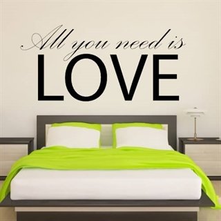 Wallstickers med text All you need 