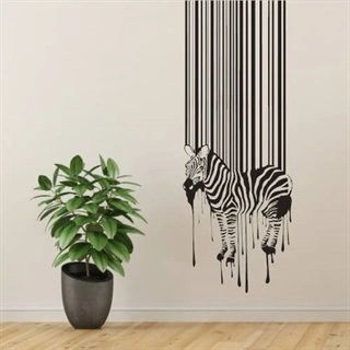 Wallsticker med en Zebra och streckkod
